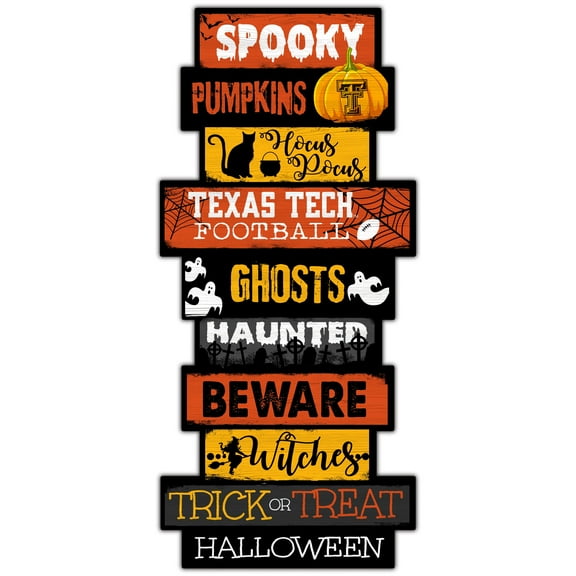 Texas Tech Red Raiders 24'' Halloween Celebration Stack Sign