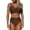Coffee, variant on Womens Bathing Suit High Waist Tight Fitting Two Piece Bikini with V Neck and Backless Design Army Green XXL