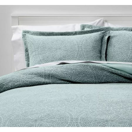 King Matelasse Medallion Comforter & Sham Set Washed Mint - Threshold