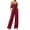 Red, variant on Jumpsuits for Women Sleeveless Spaghetti Strap Womens Jumpsuit One Piece Wide Leg Summer Romper With Pockets Light Gray S