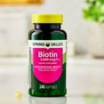 thumbnail image 4 of Spring Valley Biotin Dietary Supplement Softgels for Hair/Skin/Nails Health, 5,000 mcg, 240 Count, 4 of 10