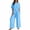 Blue, variant on Women's Casual Linen Co-Ord Set, Drop Shoulder Top & Relaxed Wide Leg Pants, S-XXL