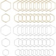 thumbnail image 1 of 6 estilos de dijes para aretes, 60 piezas, oro de 14 quilates, bisel abierto, conector de latón, anillo de unión para collares, accesorios para bisutería, dorado y plateado, 1 of 5