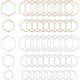 thumbnail image 1 of 6 estilos de dijes para aretes, 60 piezas, oro de 14 quilates, bisel abierto, conector de latón, anillo de unión para collares, accesorios para bisutería, dorado y plateado, 1 of 5