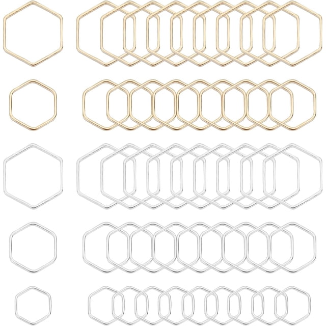 6 estilos de dijes para aretes, 60 piezas, oro de 14 quilates, bisel abierto, conector de latón, anillo de unión para collares, accesorios para bisutería, dorado y plateado