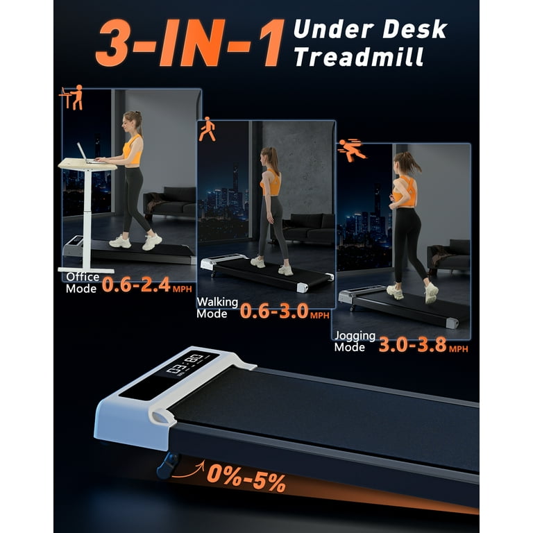 Walking pad with Incline Walking Pad Treadmill 2 in 1 Walking pad for Walking and Jogging 2.5HP Compact Treadmill for Home Office with Remote