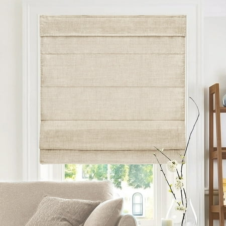 Chicology Cordless Roman Shades, Belgian Flax (Privacy & Light Filtering) 29"W X 64"H