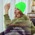 thumbnail image 4 of Paquete de 2 gorros de invierno para mujer, gorro de punto elástico, cálido y acogedor, plegable, 4 of 5