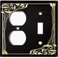 thumbnail image 4 of Metal Light Switch Plate Cover Elegant Victorian Floral Vine Frame Black FRA084, 4 of 13