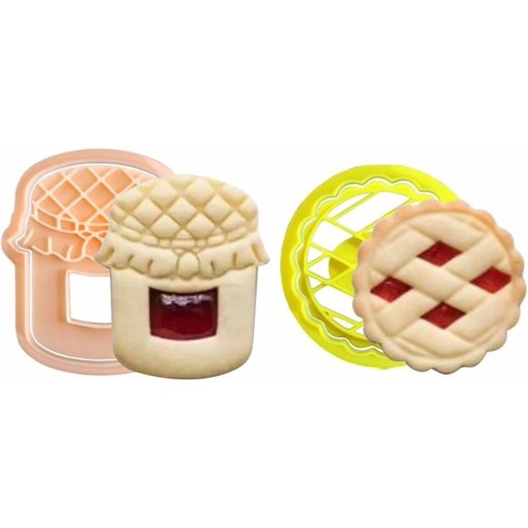 3D Sandwich Cookie Cutters Set - Small Cookie Cutters for Kids, Jam Biscuits, Molds, Stamps, Press, Biscuit Cutter for Chocolate Cookies & Baking Supplies