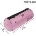 thumbnail image 3 of Customize Pink Five-Pointed Star Flashes Cylindrical Pencil Bag, Pencil Box Zipper Stationery Bag, Wash Bag, 3 of 4