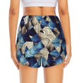 thumbnail image 2 of Lsque Abstract Blue Squares Printed Women's Running Shorts with Liner Pockets,Elastic Quick Dry Workout Athletic Gym Yoga Shorts,Womens High Waist Shorts-Large, 2 of 9
