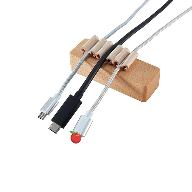 Organizador De Cables De Madera Resistente Organizador De Cables Soporte De Cables Prácticos Clips De Gestión De Cables Para Organizar El Cable De Carga Del Escritorio De La Tableta De La Oficina Cateissary HA024933-01