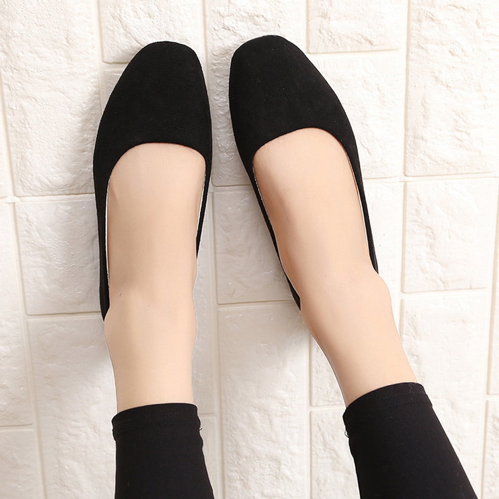 women solid classic square toe ballet flat shoes single shoes casual shallow mouth flat shoes for spring black size 5.5