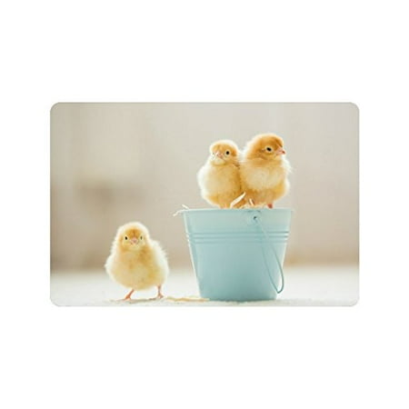 Yellow Baby Decor MKHERT Cute Baby Chicks Yellow Little Chicken Doormat Rug Home Decor Floor Mat Bath Mat 23.6x15.7 inch ()