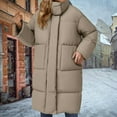 thumbnail image 2 of iHPH7 Long Puffer Coat Women Long Puffer Jacket Womens Warm Jackets for Women Winter Jackets for Women Casual Outerwear Warm Coats for Women Hooded Jacket Women Khaki XXL, 2 of 4