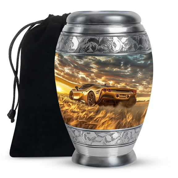 KARYLIZ Race Car Urns For Ashes - Urns For Human Ashes Adult Man - Cremation Urns For Human Ashes Adult Female - Burial Urns For Human Ashes Adult Male - Urns For Car Lovers - Memorial Urns 10 Inch