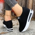 thumbnail image 4 of Rokment Platform Walking Shoes for Women 2026 Spring Fall Fashion Casual Suede Chunky Footbed Mid Heels Slip on Nursing Non-Slip Work Loafers Orthopedic Driving Sneakers Black Size 6, 4 of 6