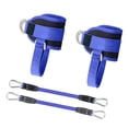 thumbnail image 1 of Juego de correas de soporte de tobillo ajustables, bandas de fitness para gimnasio, 25 x 8 cm, ligeras, multiusos, fáciles de instalar con anillos en Azul, 1 of 8