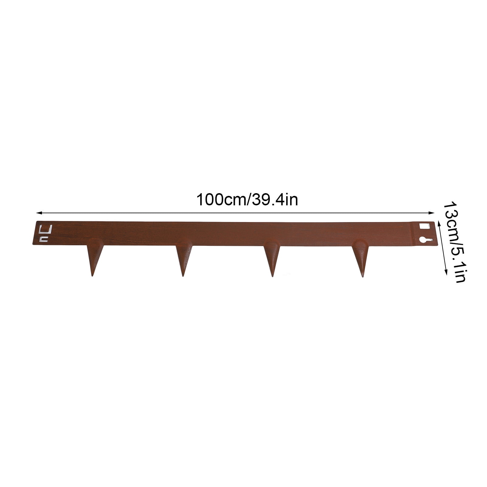 Landscape Border, Easy Fixation Weather Proof Bendable Rust Prevention Steel Lawn Edging 100x13cm Brown Powder Coating  For Yard