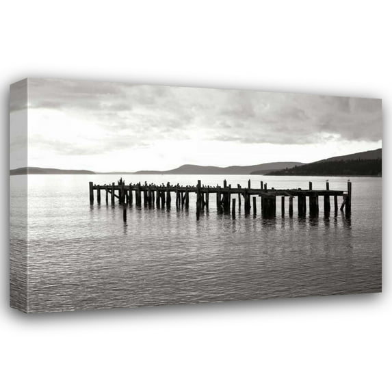 Dana Styber 32x23 Gallery Wrapped Canvas Wall Art Titled - Lonely Dock