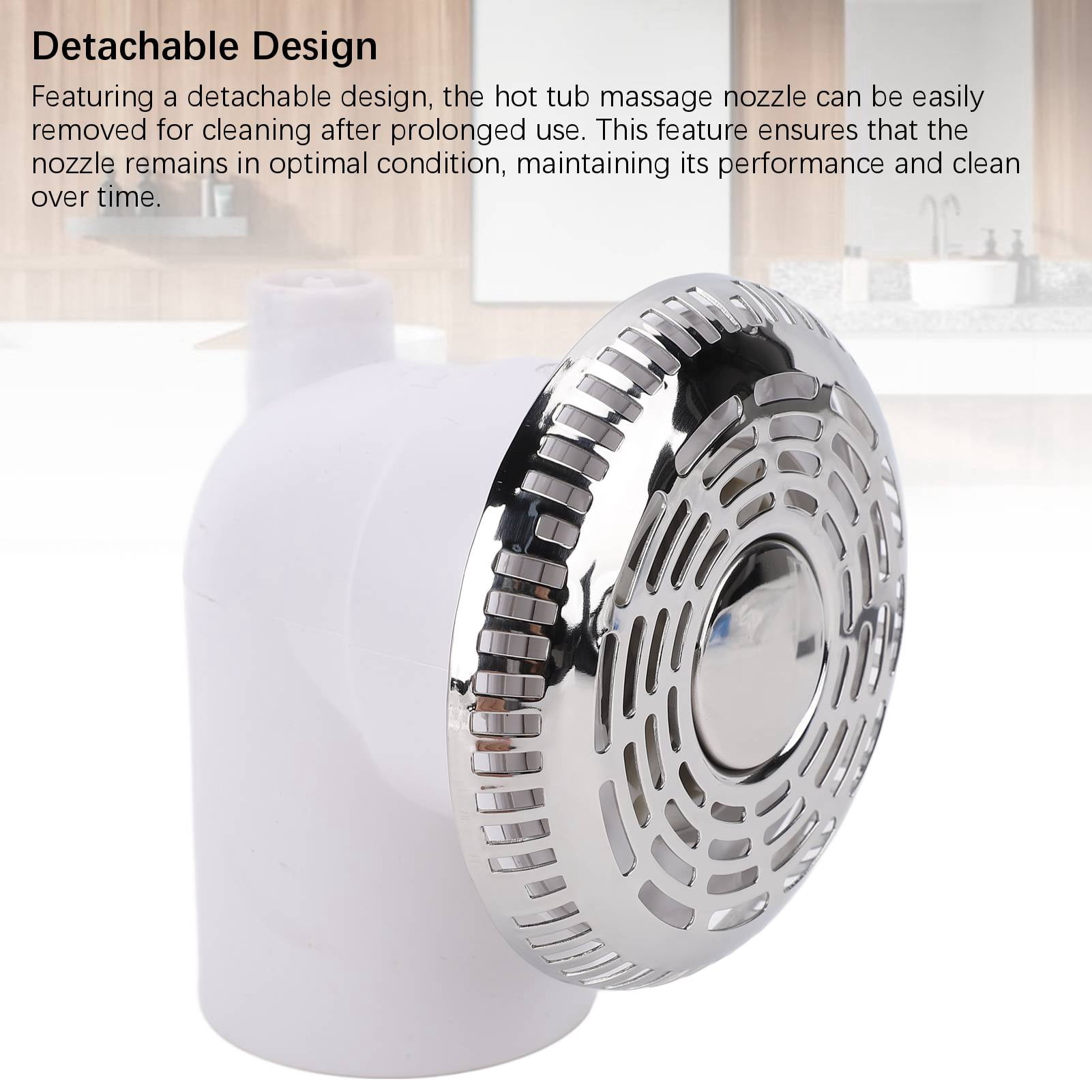 Unbranded Bathtub Jet Nozzle, 304 Stainless Steel & PVC Detachable Exquisite Water Outlet Pool Jet Nozzle for SPA Massage Tub, Hot Tub, and Hydrotherapy Pools