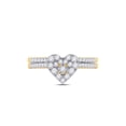 thumbnail image 2 of 10kt Yellow Gold Round Diamond Heart Bridal Wedding Ring Band Set 1/2 Cttw, 2 of 6