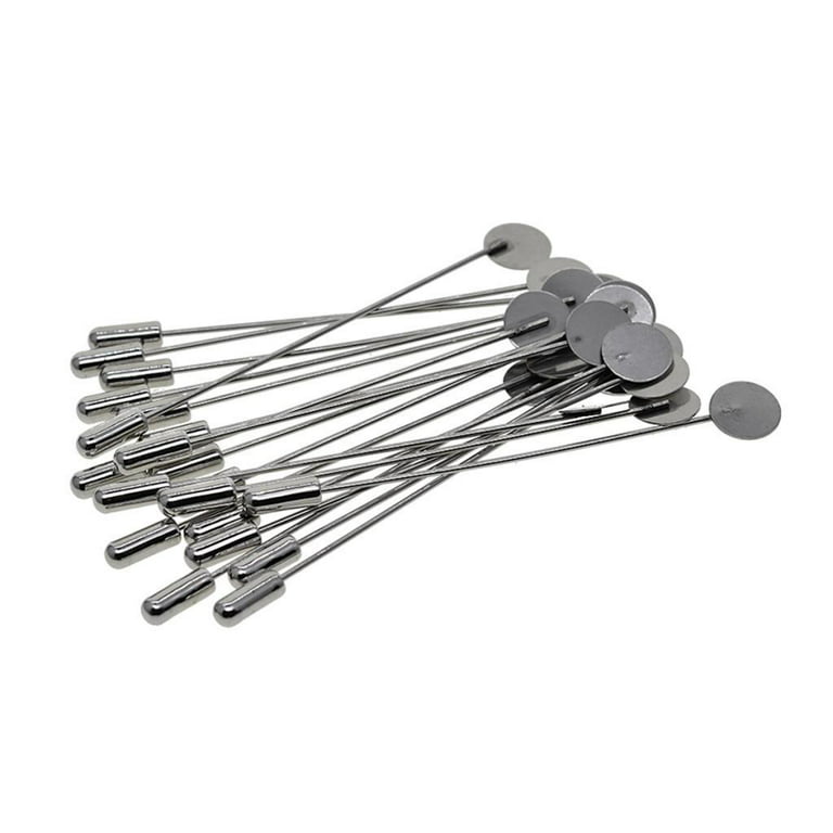 20Pcs Metal Stick Lapel Pin Blank Base Trays Brooch Pin Badge for Flower Boutonniere  Pins Making Clothing Ornament - Blank 