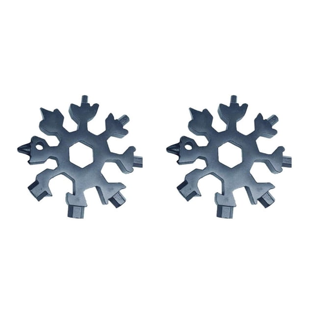 maskred 18-in-1 Snowflake Multi-tool tool Card Combination Compact Portable Outdoor spanner wrench Multifunction Camping Tool black 2Set
