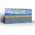 thumbnail image 2 of HFDF Canvas Wall Art Blue Abstract Rural Golden Wheat Field Landscape Nature Wilderness Sky Picture Birch Tree Print Painting Modern Farmhouse Decor Botanical Artwork for Living Room 14x11inch Framed, 2 of 6