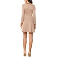 thumbnail image 3 of Vestido A-Line Elegante de Cuello Redondo con Botones para Mujeres INSPIRE CHIC en Cuadros Houndstooth Talla XS Naranja, 3 of 6
