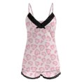 thumbnail image 4 of Afdoent Valentines Pajamas For Women Ladies Valentine's Day Sexy Printed Sleeveless Camisole Top Shorts Set Casual Fashion 2 Piece Set Comfortable, 4 of 5