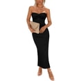 thumbnail image 1 of Vestido PRETTYGARDEN Strapless con Nudo Torcido Bodycon Maxi M Negro, 1 of 8