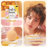 Green Canyon Spa Gift Baskets for Mom, Lemon Bath & Body Gift Sets for Women, 8 Pcs Birthday Gift Box for Women
