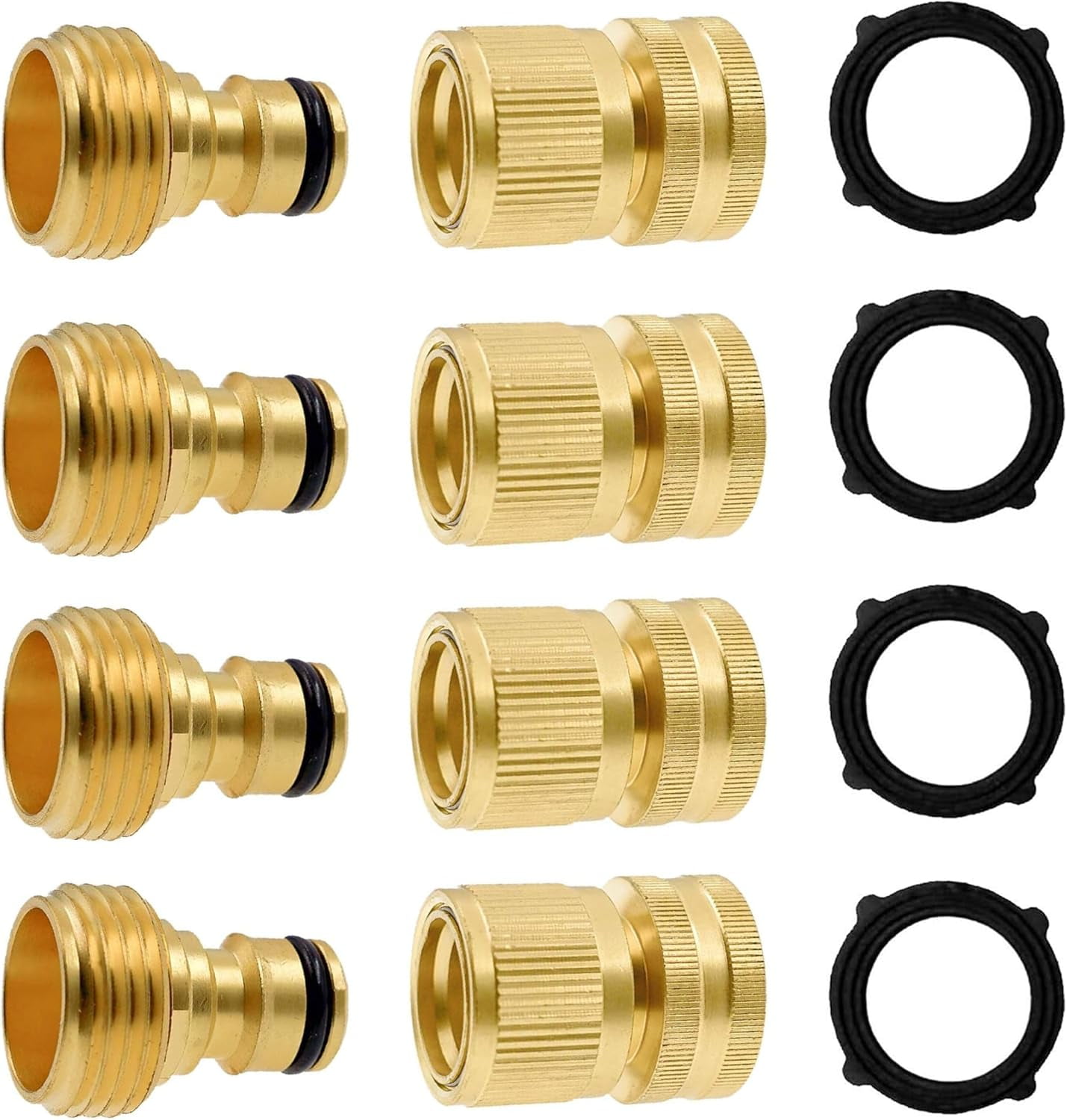 Garden Hose Coil Spring Kink Protector Aluminum Quick Connect Release Fitting