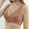 thumbnail image 2 of PEASKJP Sports Bras for Women Full Coverage Front Closure Wire Free Back Support Posture Bra, Brown 46, 2 of 4