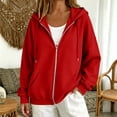 thumbnail image 5 of Oversized Zip Up Hoodie For Women Casual Long Sleeve With Pockets Sweatshirts Fall Winter Track Jackets, 5 of 5