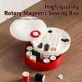 thumbnail image 6 of Rotating Magnetic Sewing Kit - Portable Travel Sewing Kit for Emergency Repairs, Complete Mini Sewing Supplies Set with Case, Ideal Gift for Students, Travelers, Beginners(Red), 6 of 8