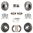 thumbnail image 1 of Transit Auto Front Rear Disc Brake Caliper Rotors Drums Ceramic Pads Shoes Wheel Cylinders and Hardware Kit (11Pc) for Car Honda Insight KC8-100913C, 1 of 11
