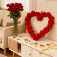thumbnail image 5 of Artificial Heart Wreath, Valentine's Day Wreath, Red Cloth Heart-Shaped Garland, 13.77x12.59 inch, Front Door Decoration, Wedding Party Decor, Indoor Home Decor, Romantic Gift, 5 of 9