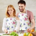thumbnail image 3 of Pioneer Flower Floral Print Pattern Apron for Women and Men, Cotton Linen Waterproof with Pockets, Adjustable, 33x27 Inch for Kitchen, Gardening, BBQ, Salon, 3 of 6