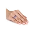 thumbnail image 5 of 4.69 Carat (Ctw) Rose-De-France and African Amethyst Ring in Rose Sterling Silver for Women, 5 of 6
