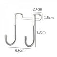 thumbnail image 6 of [Big Clear!]Over Cabinet Drawer Double Hooks Heavy Duty Stainless Steel Multiple Use Narrow Door Hook for Kitchen Bathroom Drawer Wardrobe Cabinet Door to Hang Bags Towels Coat More, 6 of 6