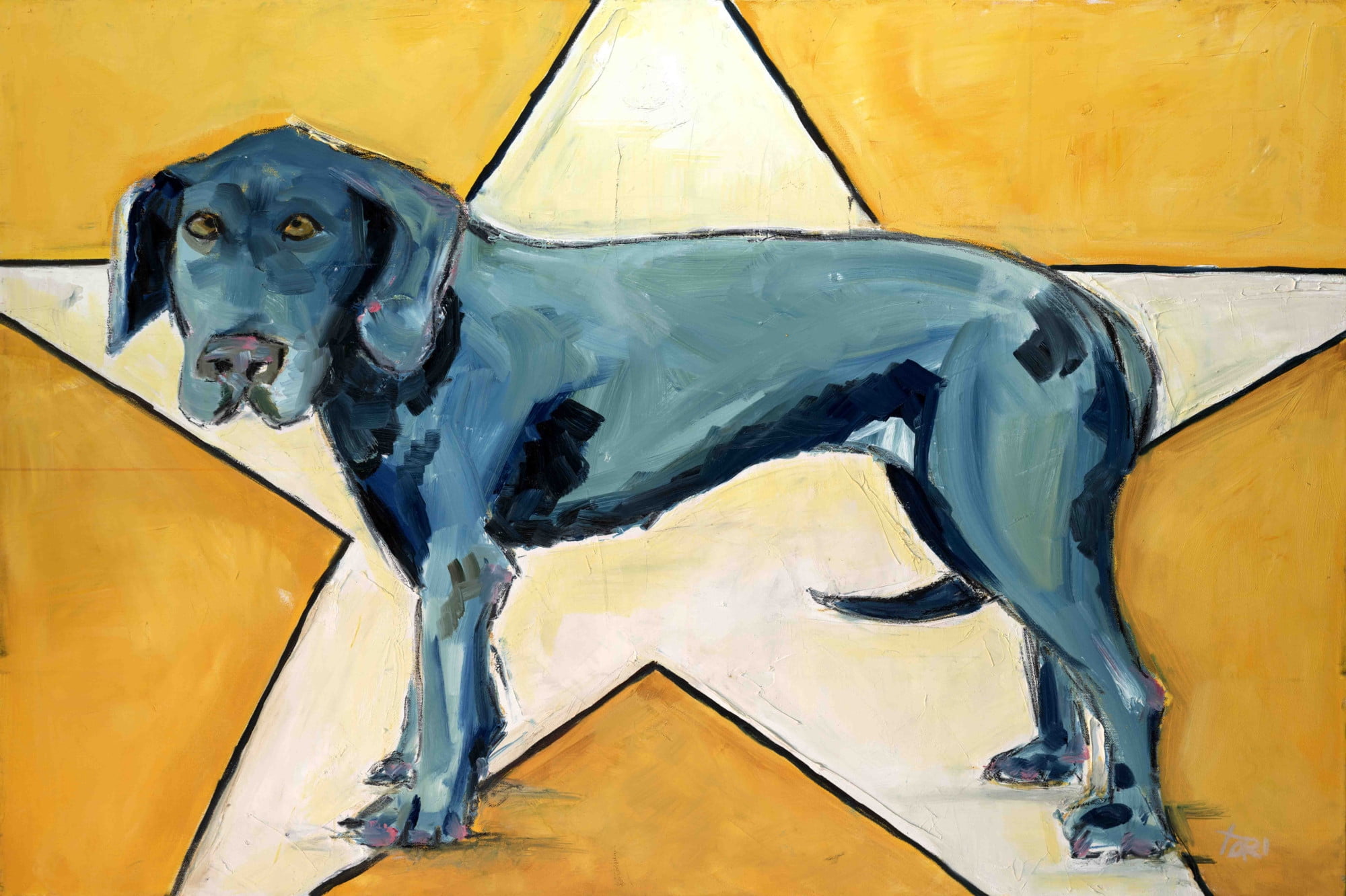 Marmont Hill "Star Dog" by Tori Campisi Painting Print on Canvas