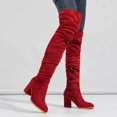 thumbnail image 2 of Dakaela Women's Thigh High Boots Stretchy Over The Knee Boot Chunky Block Heel Pointed Toe Fall Boots, 2 of 8