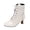 White, variant on Ankle Boots Women Comfortable Low Mid Heel Round Closed Toe Western Cowboy Boots