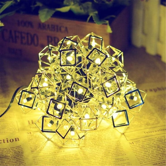 LINLIN Solar Wrought Iron Hollow String Lights, 4.8m 20LED Wrought Iron Hollow Lanterns with 2 Mode Solar Fairy Lights for Gardens, patios, Trees Ideal für DIY