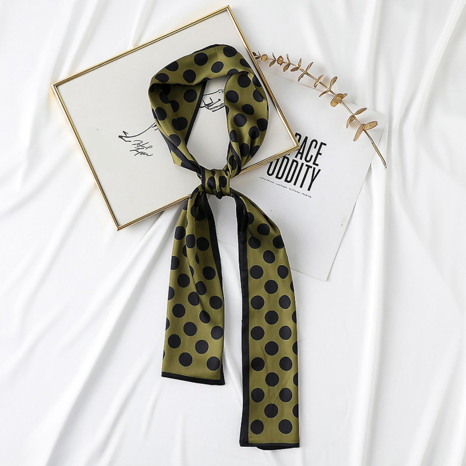 Chiffon Scarf Square Neck Scarf Handkerchief Retro Satin Ribbon Scarf For Women Girls Green 22