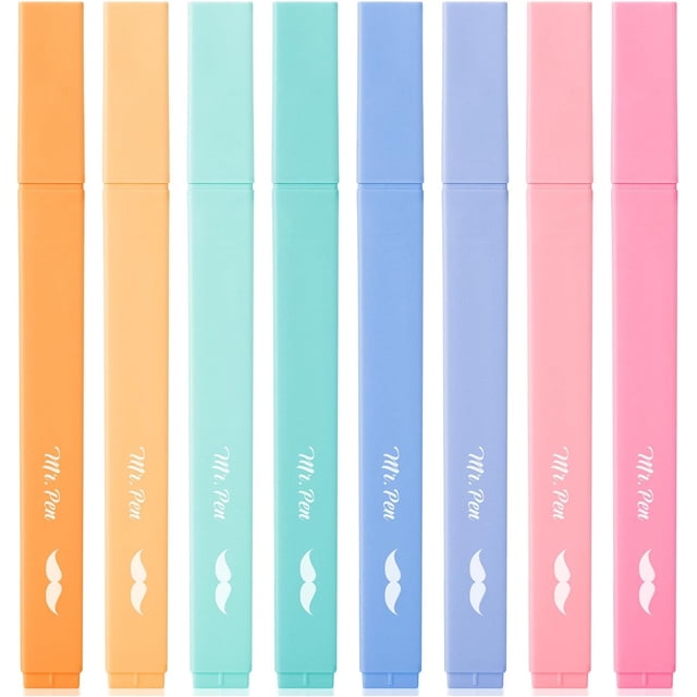 wqlpp-- Surligneurs Esthétiques, 8 Pcs, Pointe Biseautée, Couleurs Assorties, Mignons Surligneurs Couleurs Assorties, Surligneurs Bibliques et Stylos Sans Purge, Sans Purge pour Pages Bibliques Sans Purge