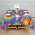 thumbnail image 3 of Rainbow Tie Dye Mandala Pattern Square Tablecloth,Waterproof Square Table Cover,Wipeable Spillproof Washable Table Cover for Home Kitchen Party Decor 60"x60"(152x152cm), 3 of 6